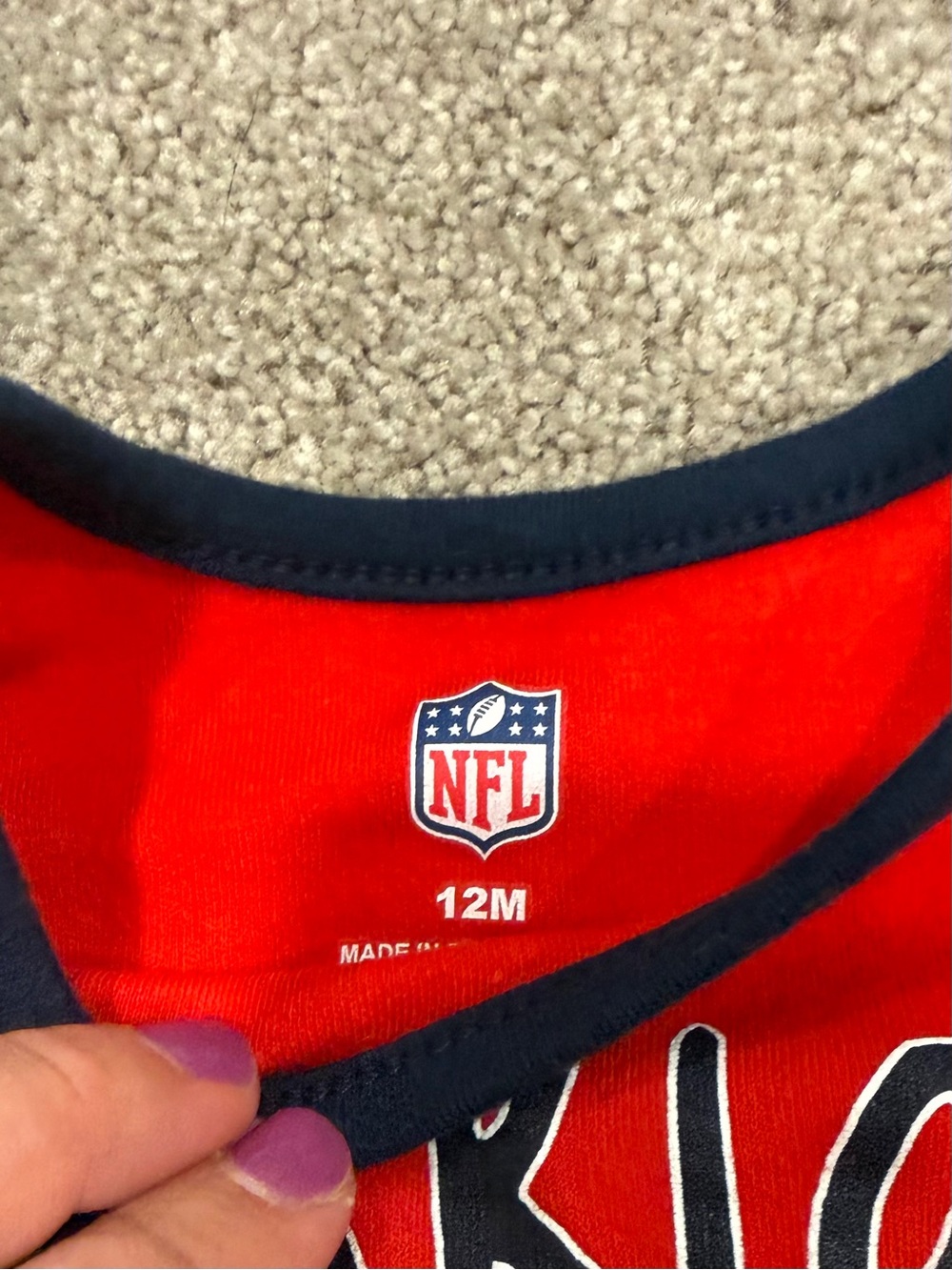 Set of 3 NFL Patriots Bodysuits- Size 9-12 months - Picture 3 of 5